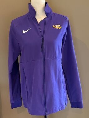 Nike LSU Tigers Sideline Midweight Purple Full Zip Team Jacket, Size Medium